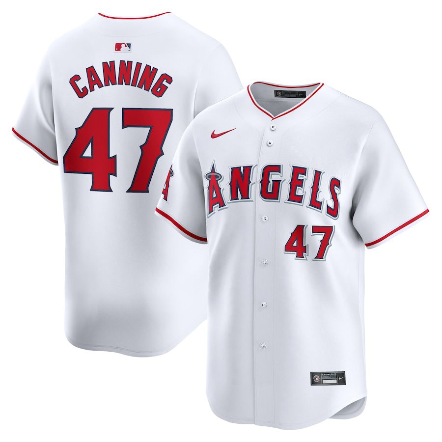 Men Los Angeles Angels #47 Griffin Canning Nike White Home Limited Player MLB Jersey->kansas city royals->MLB Jersey